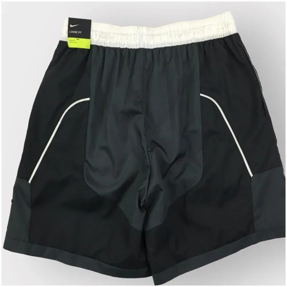 New NIKE Throwback Basketball Shorts Mens Size M CV1862-070‎ Black Gray